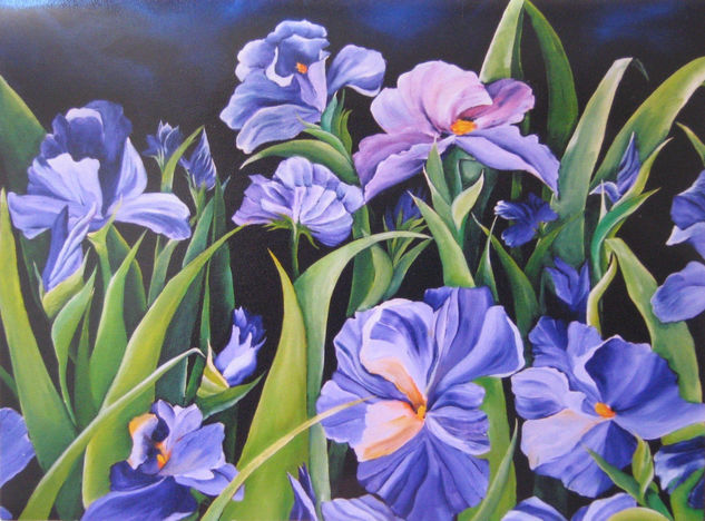 Violetas Oil Canvas Floral Painting