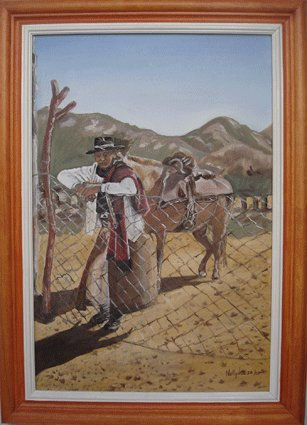 Gaucho del valle calchaquí, Salta Óleo Lienzo Paisaje