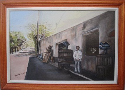 Bodega Antigua, San Pedro, La Rioja Oil Canvas Landscaping