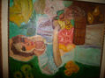 muchacha con cesta de frutas