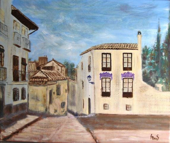 Plaza del Albaycin Acrylic Canvas Landscaping