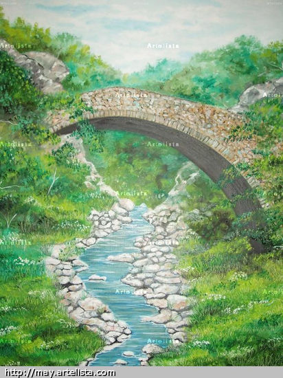 PUENTE ROMANO Oil Canvas Landscaping