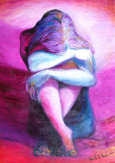 Tristeza Oil Textile Figure Painting