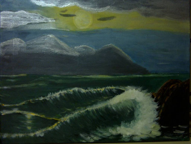 La ola Acrylic Canvas Marine Painting