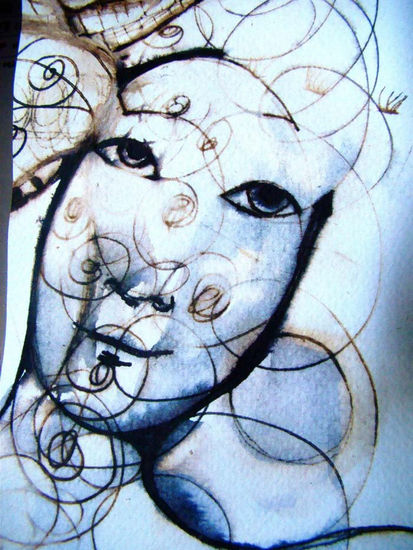 face Ink Canvas Portrait