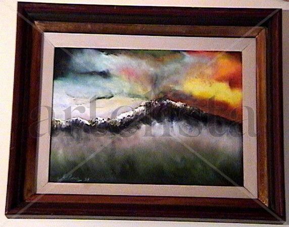 Erupción del Galeras Oil Canvas Landscaping