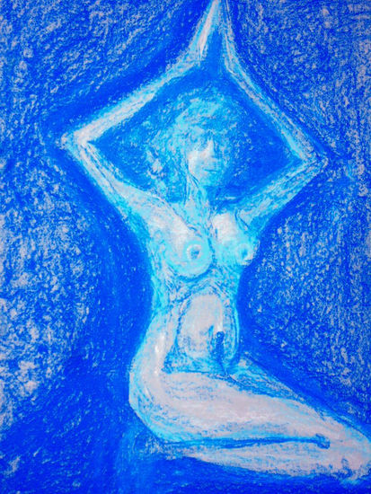 azul Pastel Card Figure Painting