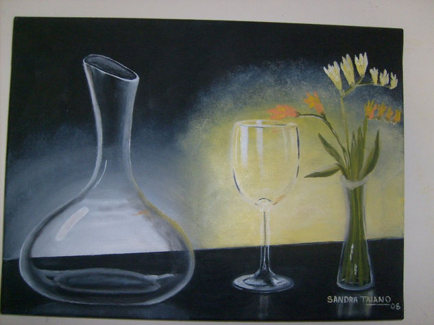 "..Solo quedaron las flores" Oil Canvas Still Life Paintings