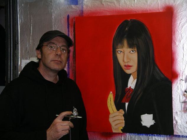 retrato de japonesa,gogo yubari Acrylic Canvas Portrait