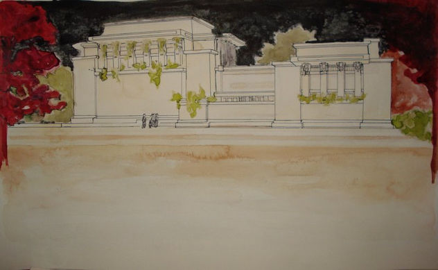 aguarela,pastel a óleo,e tinta da china ...