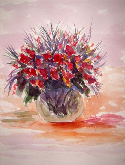 Amapolas en una pecera