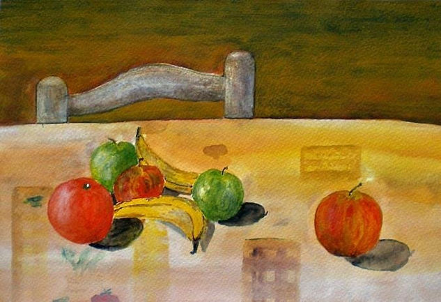 ¿Quién descoloco la fruta? Acrylic Paper Still Life Paintings