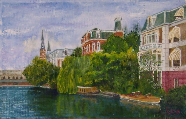 Canal Amsterdam Oil Canvas Landscaping