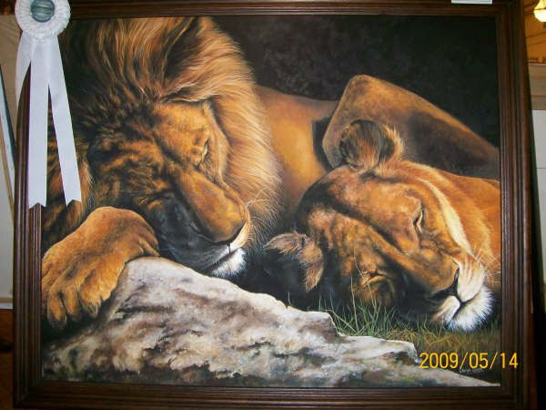 tiernos leones Oil Canvas Landscaping