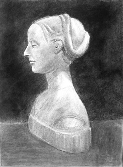 Busto de dama en escayola Charcoal