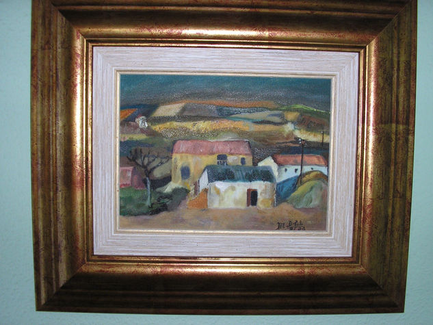 "Tierras de Vallecas" original de Cirilo Martinez, premio Diputación de Ciudad Real Palma Óleo Lienzo Paisaje
