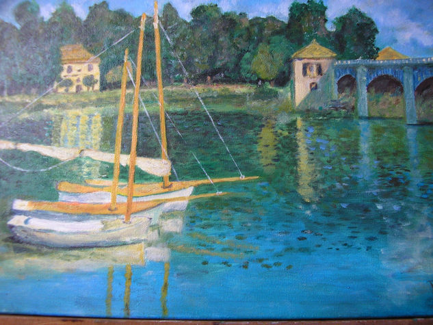 Puente de Argenteuil. Original Monet, impresionista. 