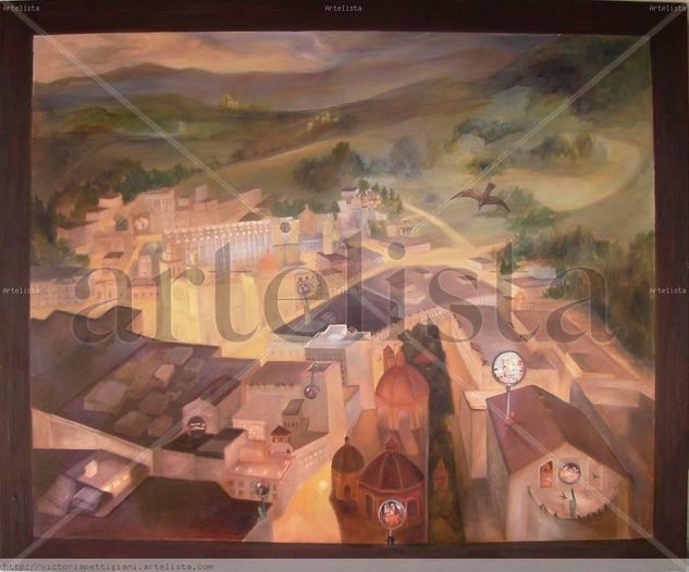 Por las ventanas de Guanajuato Oil Canvas Landscaping