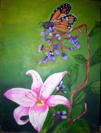 APRENDIENDO A VOLAR Oil Canvas Floral Painting