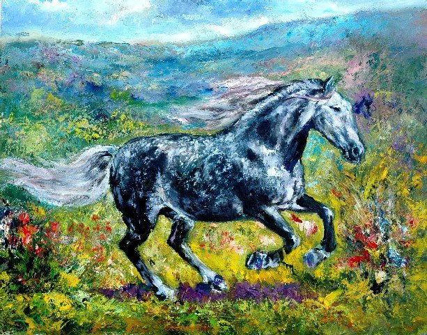 Nobleza en el Campo Oil Canvas Animals