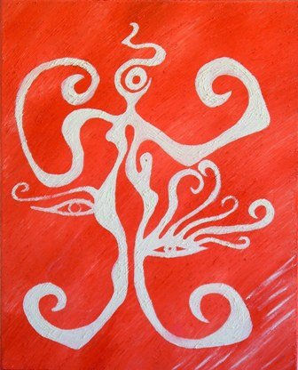 Rojo rojo Oil Canvas Landscaping