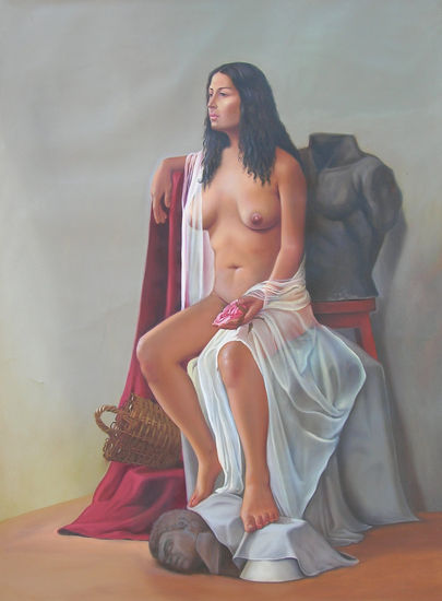 EN ESPERA Oil Canvas Nude Paintings