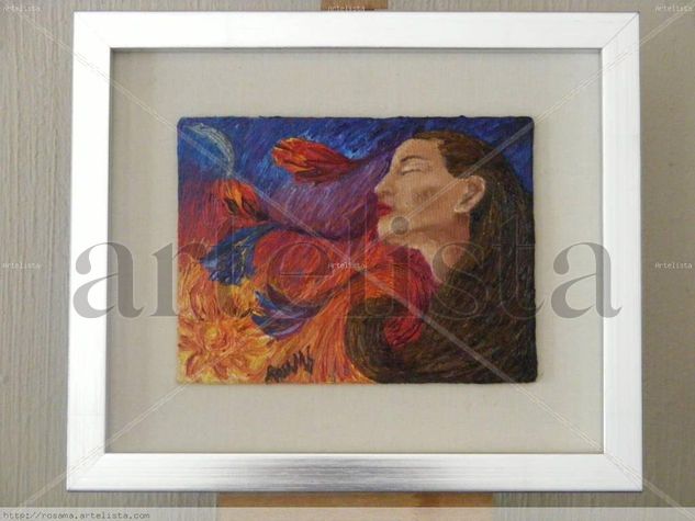 MUJER TIERRA FERTIL Oil Textile Figure Painting