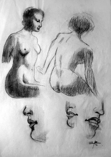 Estudios de posado (2) Charcoal