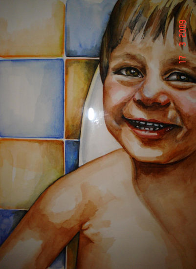 pequeño joan Watercolour Paper Portrait