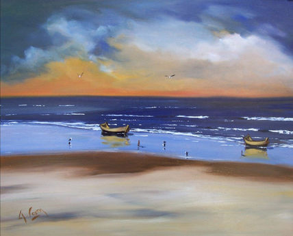 Playa al oleo