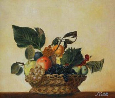 Cesto de frutas de Caravaggio Óleo Lienzo Bodegones