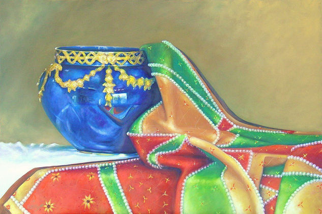 BLUE BOWL Oil Canvas Still Life Paintings