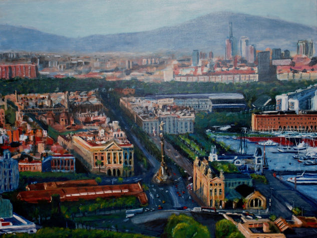 Barcelona desde Montjuic Acrylic Canvas Landscaping