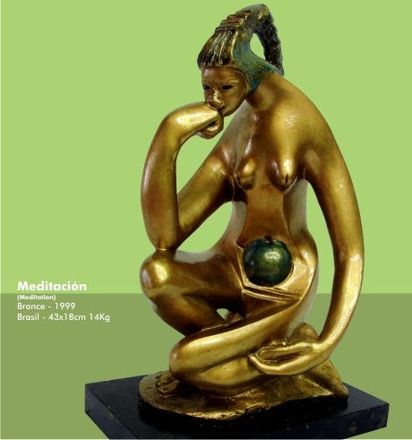 Meditacion - 2008 Bronze Figurative