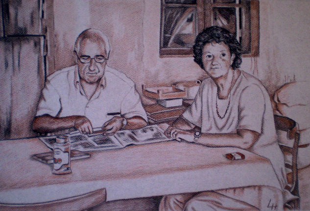 Mis padres Mixed Media