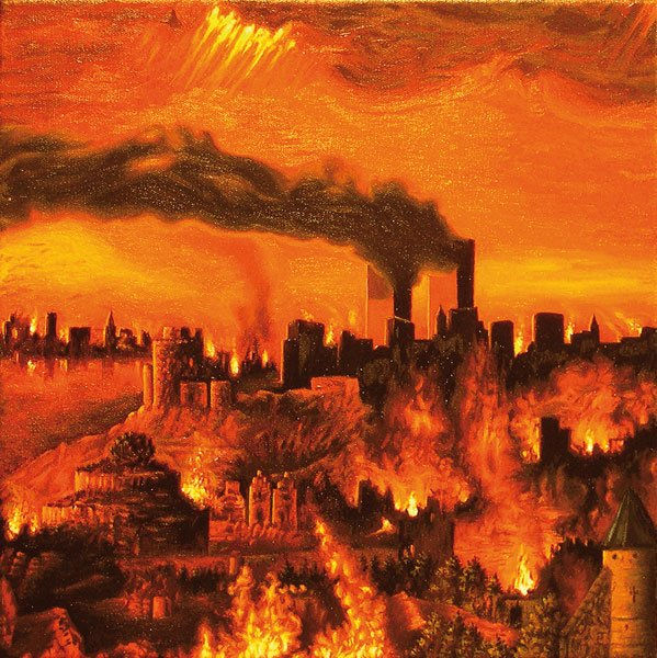 Detalle oculta de la esfera flamenca número dos. La ciudad que arde.
