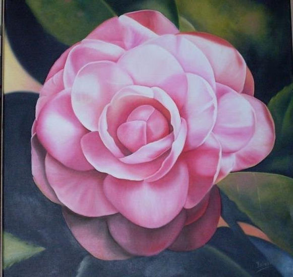 CAMELIA Óleo Lienzo Floral