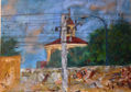 Ermita SAn Nicasio desde las vías del tren.