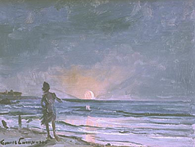 INESITA EN LA PLAYA, apunte Oil