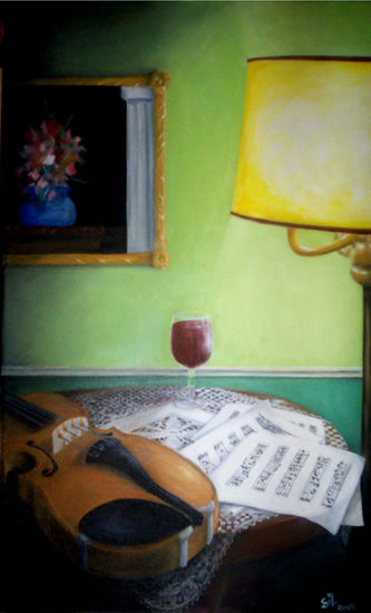 "El descanso del violinista" Oil Canvas Others