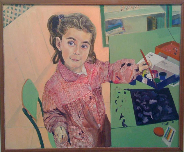 Elenita una gran artista Oil Canvas Portrait