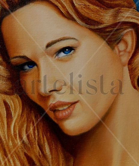 Claudia Schiffer Oil Canvas Portrait