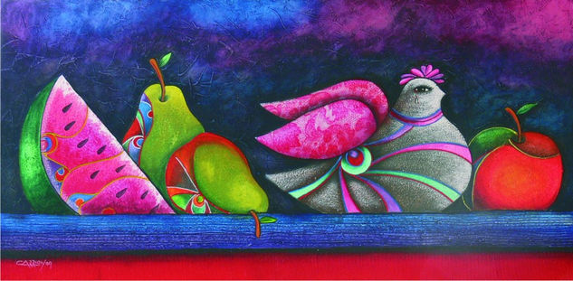 "Repisa de los recuerdos". Acrylic Canvas Animals