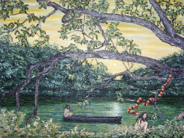 charco verde,el paraiso Oil Canvas Landscaping