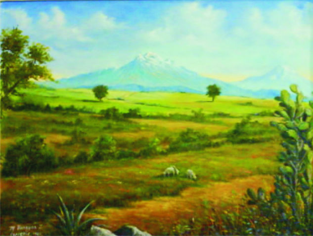 Octubre en Ixtapaluca, México Oil Canvas Landscaping