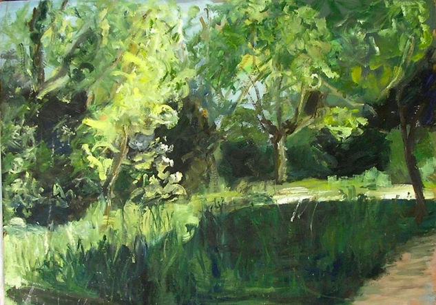 Jardin de primavera Óleo Tabla Paisaje