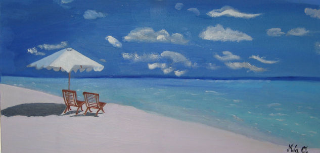 Solos en la playa Oil Canvas Landscaping