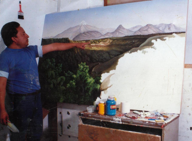 Saúl G. Pizano Pintando Paisaje 