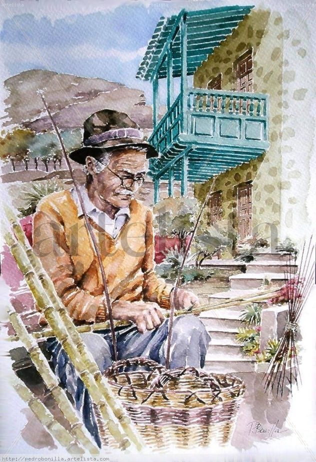 Artesano de la cestería