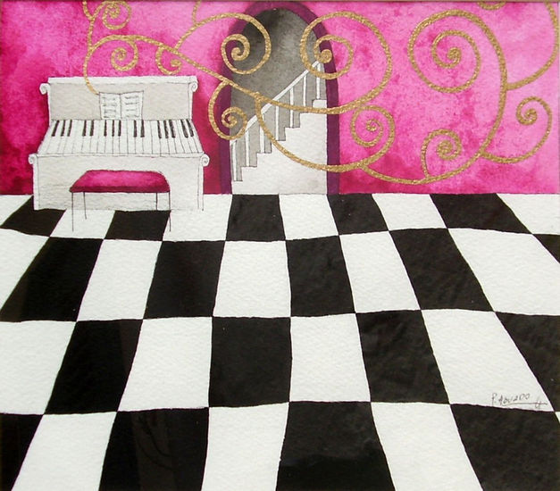 El piano de Tïa Kika Gouache Paper Others